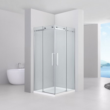 Душевой уголок Black&White Stellar Wind S202-9090 90×90 профиль серебристый хром стекло прозрачное