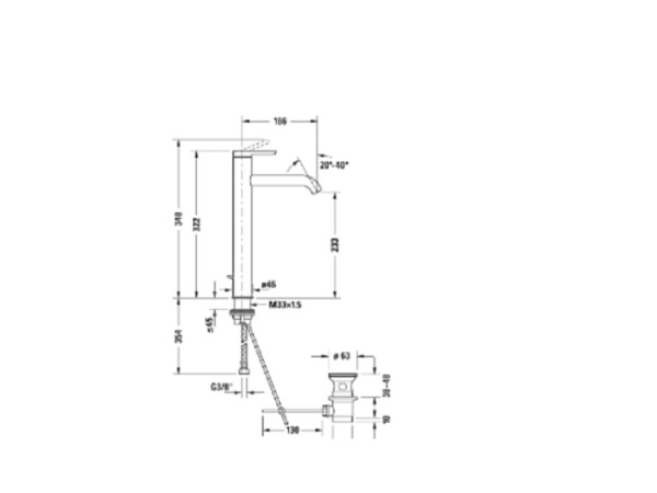 смеситель для раковины duravit c11040001046 черный матовый