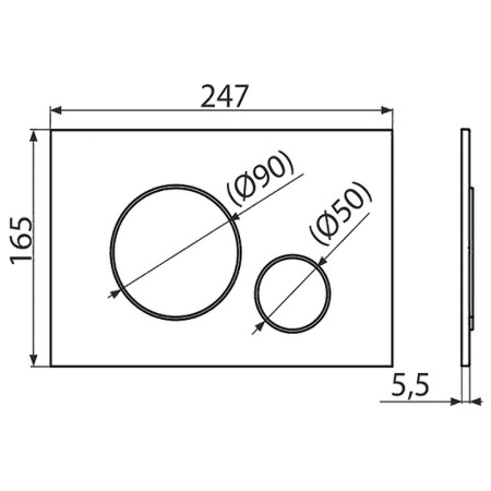 кнопка для инсталляции alcaplast thin m671 цвет хром