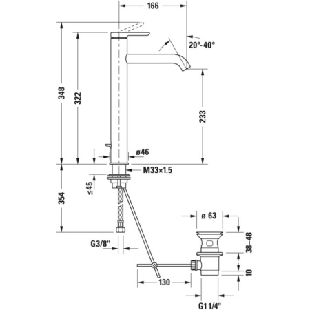 смеситель для раковины duravit c.1 c11040001010