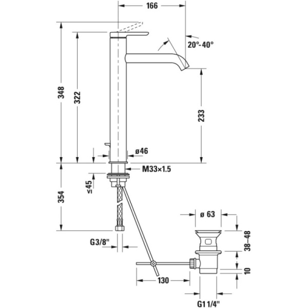 смеситель для раковины duravit c.1 c11040001010