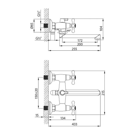 смеситель для ванны lemark standard lm2113c универсальный хром