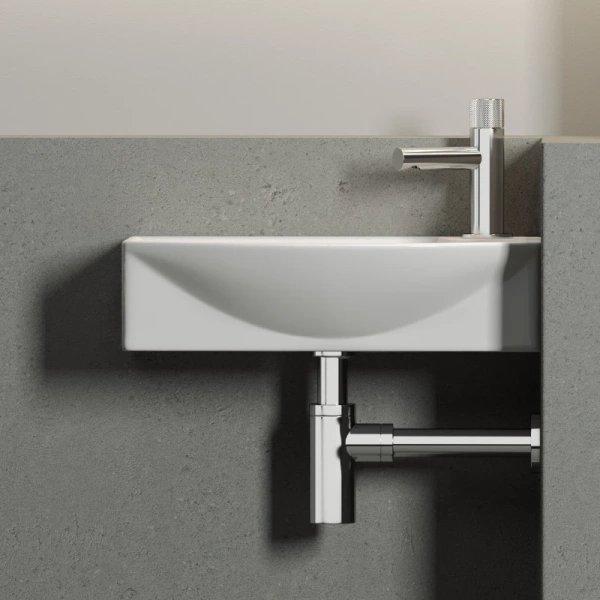 раковина ceramicanova element cn6038l накладная/подвесная, чаша слева, 45.5x22 см, белая