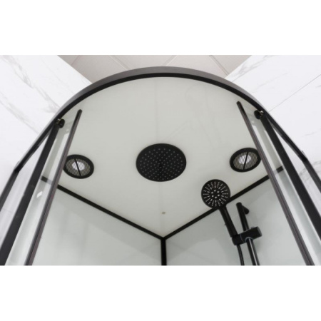 душевая кабина 100x100x220 см frank f400/2 м black 20072 текстурное стекло