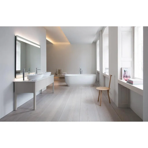 раковина duravit luv 0380600000 накладная, без перелива, с площадкой, с 1 отв. под смеситель 60x40 cм, белая