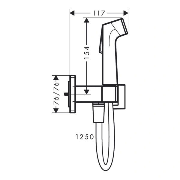 гигиенический душ hansgrohe bidette 29233700s со смесителем, со скрытой частью, белый
