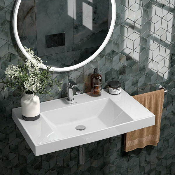 раковина kerama marazzi cubo 80 cu.wb.80 белая глянцевая