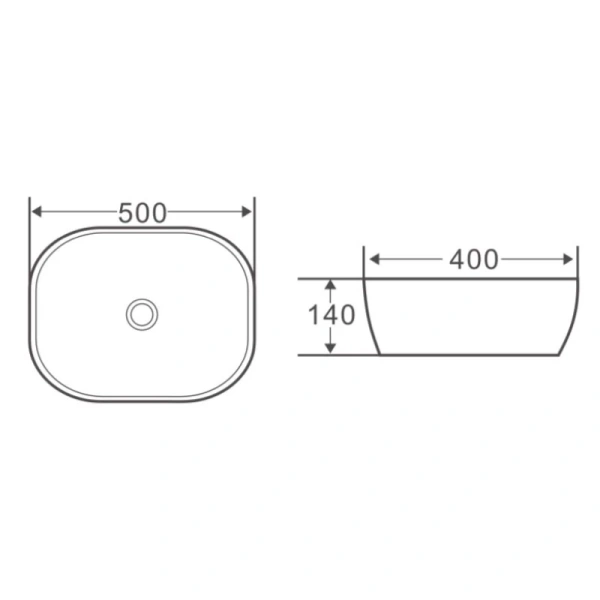 раковина-чаша belbagno 50 bb1302-h311 серая матовая
