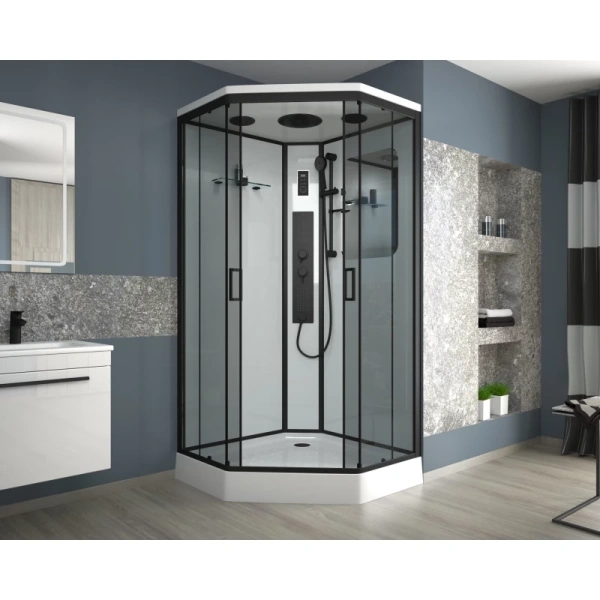 душевая кабина niagara premium 90x90 ng-6901-01gd black с гидромассажем