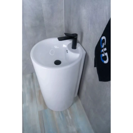 раковина ceramalux nb135 напольная, 44x46 см, цвет белая