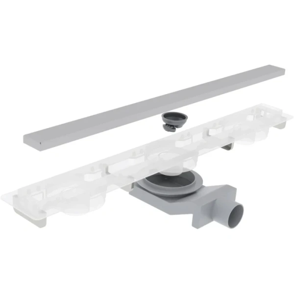 душевой трап (лоток) plumberia selection modular psm70mt 70 см, с решеткой, 2 в 1 под плитку, нержавеющая сталь