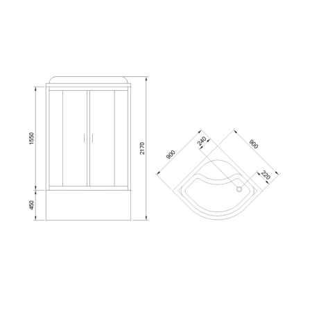 душевая кабина royal bath rb 90nrw-t-ch с парогенератором