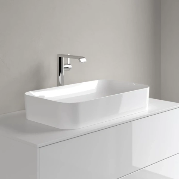 раковина villeroy & boch finion 414361r1 накладная, 60x35 см, альпийский белый с покрытием ceramicplus