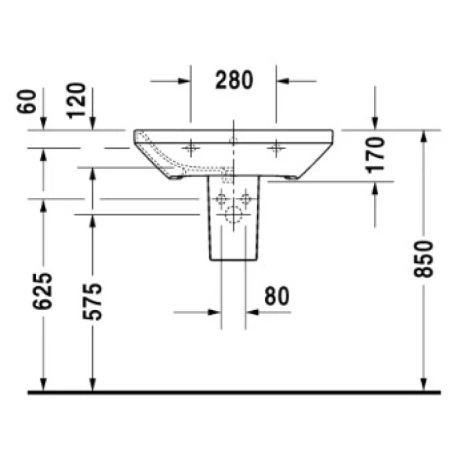 раковина подвесная 65 см duravit durastyle 231965 00 00