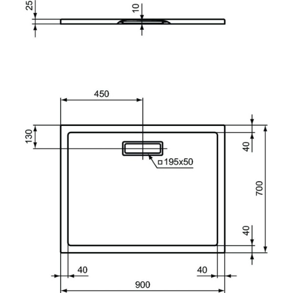 душевой поддон ideal standard ultraflat new 90×70 t447401 белый
