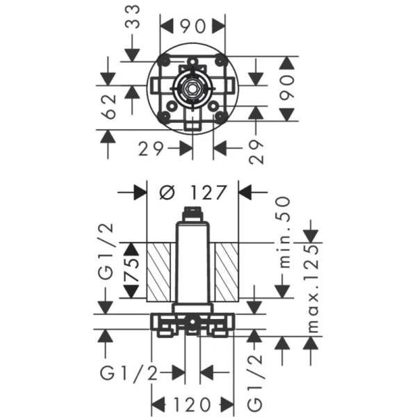 внутренняя часть 1/2" axor 26434180