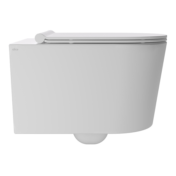 унитаз alice form 22300109set безободковый, с сиденьем микролифт, 50x35 см, белый матовый