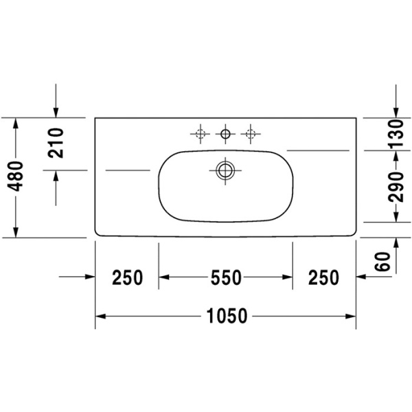 раковина полувстраиваемая duravit d-code 03421000302