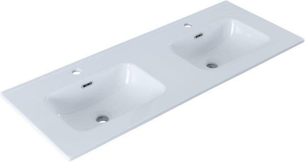 раковина 120 см aquanet flat 00254367 (двойная) белая