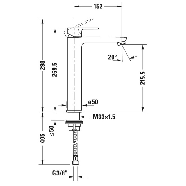 смеситель для раковины duravit b.3 b31030002010 смеситель для раковины duravit b.3 b31030002010