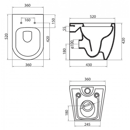 унитаз belbagno marino bb105cbr/bb105sc приставной с сиденьем микролифт