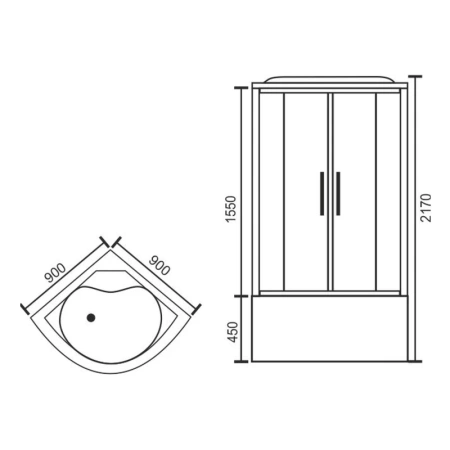 душевая кабина royal bath rb 90bk1-t 90x90 см