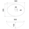 раковина 50x35,5 см abber glas ak2303b