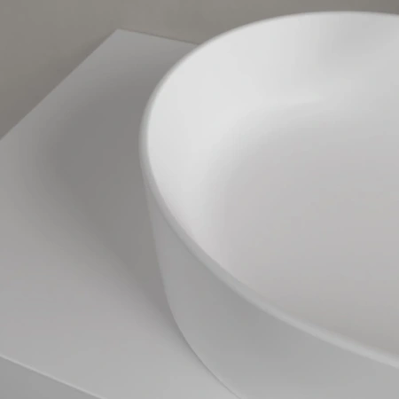 раковина villeroy & boch collaro 4a1956rw накладная, 56x36 см, stone white (белый матовый) с покрытием ceramicplus