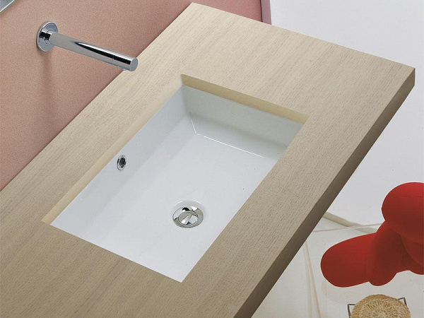 раковина scarabeo gaia-tech-miky 8037* встриваемая снизу, прямоугольная, 54.5x36 см, белая