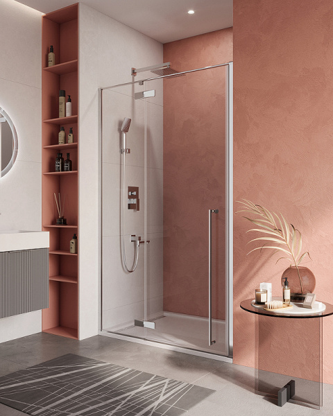 душевая дверь cezares liner 120 l liner-b-12-120-c-cr-l профиль хром стекло прозрачное