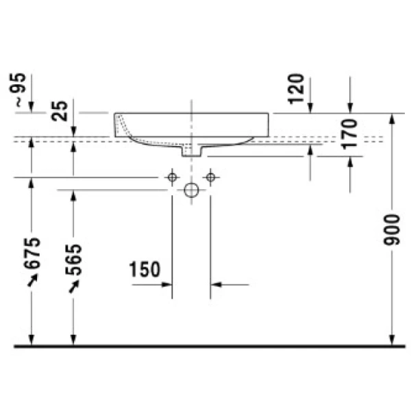 раковина полувстраиваемая duravit happy d.2 2315600000