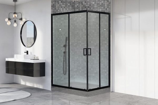 душевой уголок royal bath hpd 110×80 rb8110hpd-c-bl профиль черный, стекло матовое