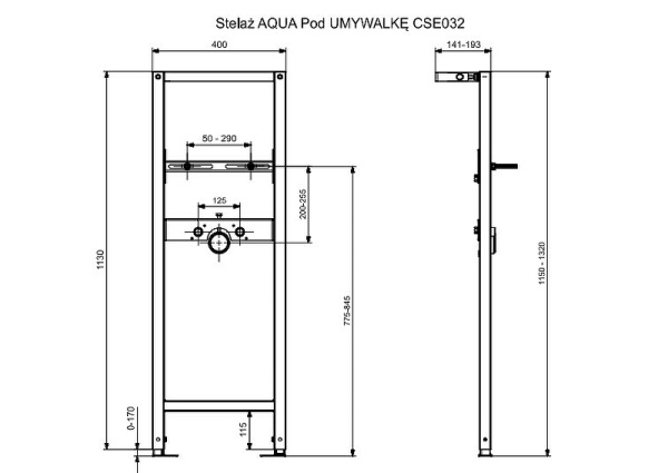 монтажная рама cersanit aqua 63386 для раковины синий