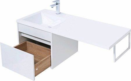 тумба с раковиной aquanet токио 110 l 239208 подвесная белая