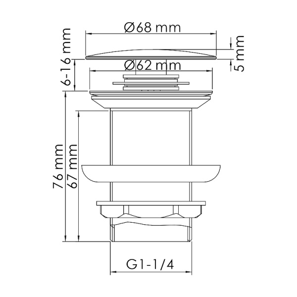 донный клапан wasserkraft a244 click-clack, хром