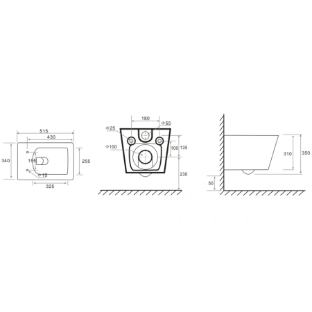 унитаз tece tecespring s 9700996 подвесной, безободковый, с сиденьем в комплекте, белый