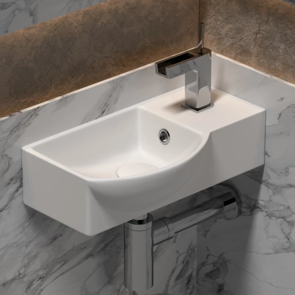 раковина ceramicanova element cn6039l накладная/подвесная, чаша слева, 40x22 см, белая