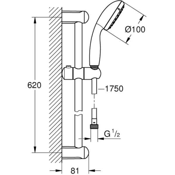 душевой гарнитур grohe new tempesta 27598001