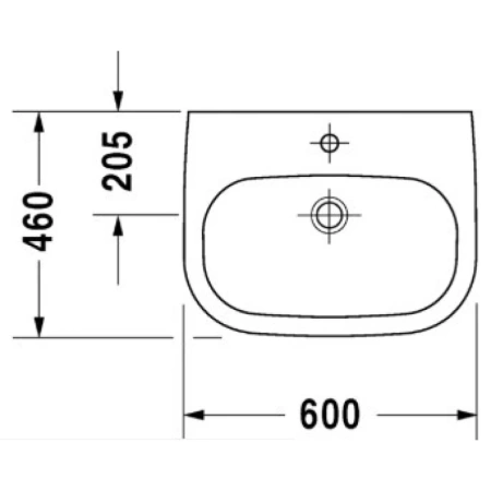 раковина подвесная 60 см duravit d-code 23106000002