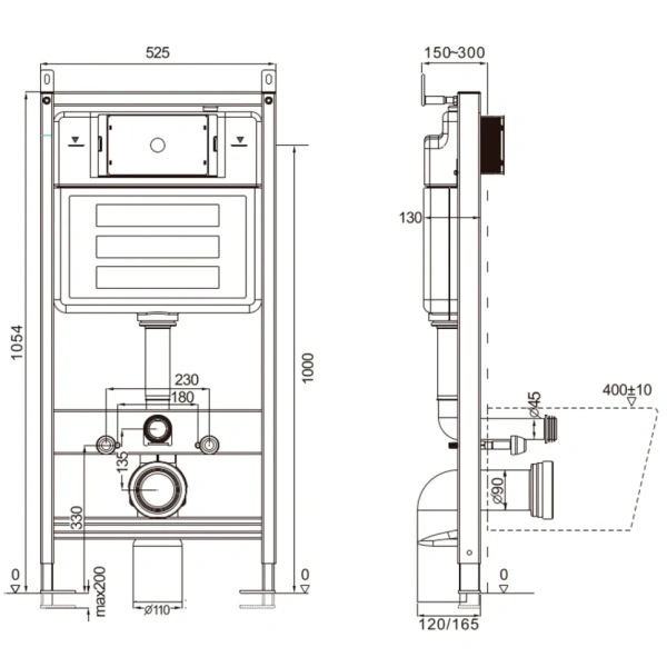 инсталляция для унитаза aquame aqm4002