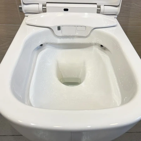 унитаз uni-flow mi smart ch10166zr подвесной, в комплекте с крышкой-биде и пультом ду управления, белый