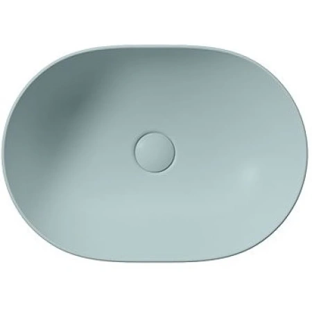 раковина gsi pura 886015 накладная, 50x35 см, ghiaccio opaco (голубой матовый)