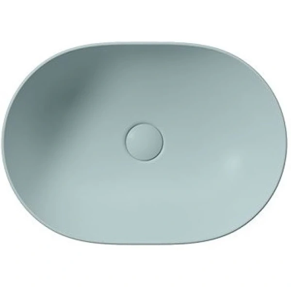 раковина gsi pura 886015 накладная, 50x35 см, ghiaccio opaco (голубой матовый)