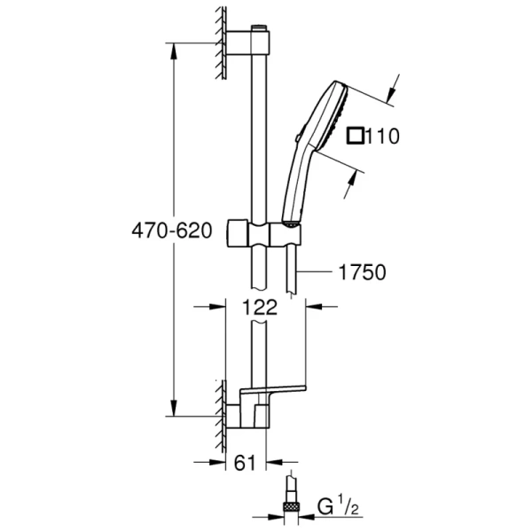 душевой гарнитур grohe tempesta cube 27576003