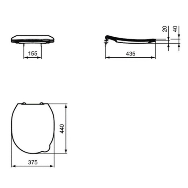сиденье для унитаза ideal standard contour 21 s453601 с микролифтом
