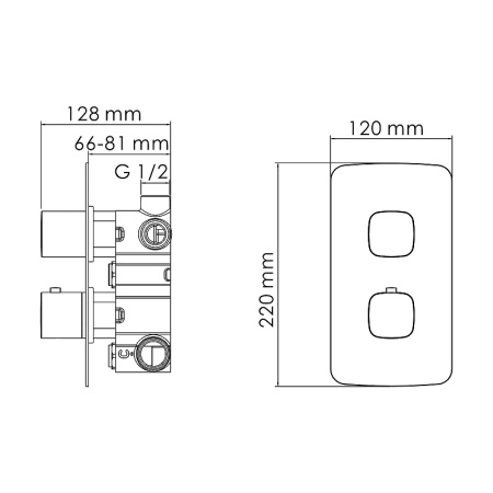 смеситель для душа, wasserkraft naab 8644 thermo с термостатом, цвет хром