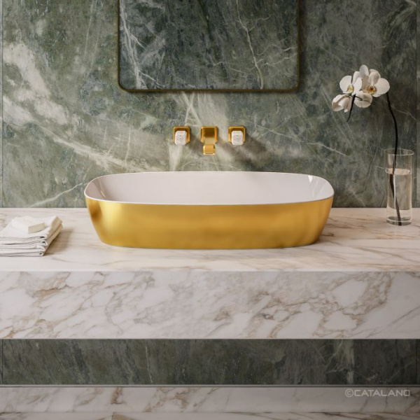 раковина catalano alvea 80x40 белый-золото