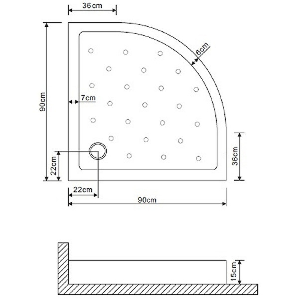 душевой поддон grossman 90×90 gr-119009020 белый