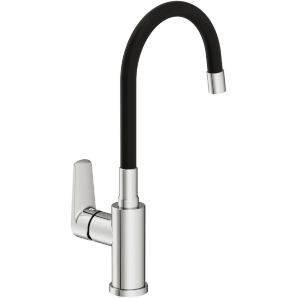 смеситель для кухни cersanit moduo a64842 с гибким изливом, хром/черный смеситель для кухни cersanit moduo a64842 с гибким изливом, хром/черный