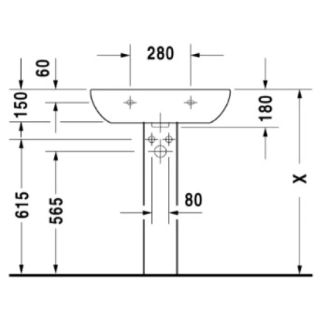 раковина подвесная 65 см duravit d-code 23106500002
